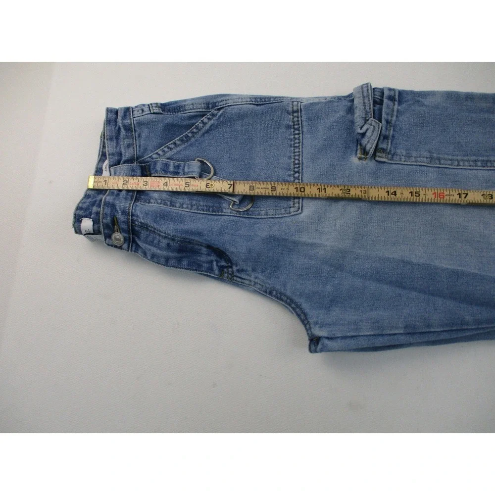 Forever 21 Cargo Jeans Women 28 Blue Utility Wide‎ Leg Relaxed Fit Workwear